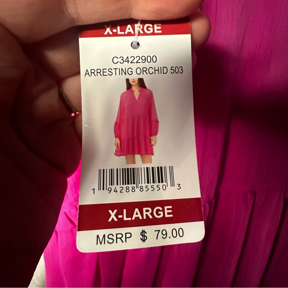 Vince Camuto Valentine’s long sleeve dress hot pink NWT. Feminine Barbie ballet - Picture 8 of 13